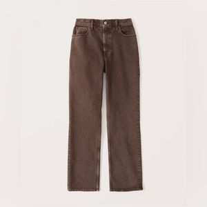 Abercrombie Ultra High Rise 90s Straight Jean - Dark Brown